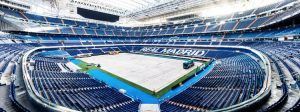 Interior panorámico del Estadio Santiago Bernabeu