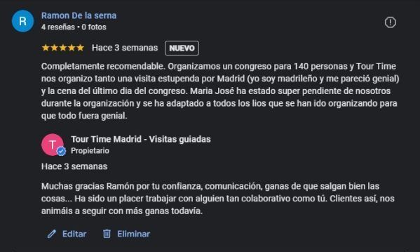 Google Customer Reviews for Tour Time on an Incentive Trip for 140 People