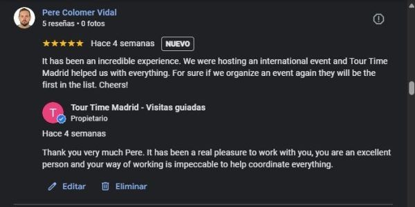 Google reviews from Tour Time customers. Incentive trips