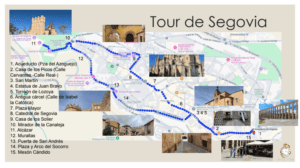 Infografía del itinerario del tour de Segovia - Tour Time