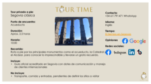 Infografía resumen del tour de Segovia - Tour Time