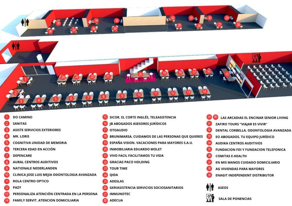 Ubicación de patrocinadores - Stand IV Feria Senior Madrid 2025