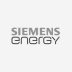 Logotipo de Siemens Energy con tipografía moderna en color gris.