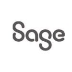 Logotipo de Sage con el nombre de la empresa escrito en una tipografía redondeada y fluida.