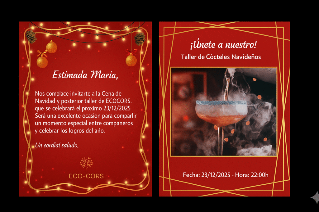 Invitación virtual a la cena de empresa