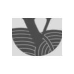 Símbolo gráfico en blanco y negro con líneas curvas que forman una "V" o una estructura foliada.