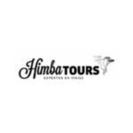 Logotipo de Himba Tours con una tipografía cursiva y la silueta de un animal silvestre.
