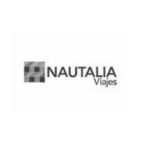 Logotipo de Nautalia Viajes con un símbolo cuadrado pixelado a la izquierda del nombre.